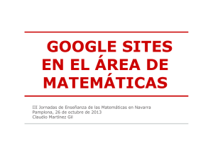 Google sites en el área de matemáticas (Claudio Martínez Gil)