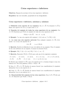 Cotas superiores e inferiores - Apuntes y ejercicios de matemáticas