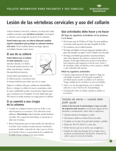 Lesión de las vértebras cervicales y uso del collarín