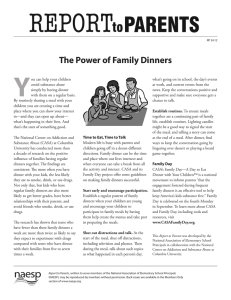 The Power of Family Dinners - National Association of Elementary