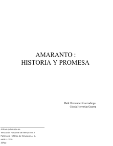 amaranto : historia y promesa - Alternativas y procesos de