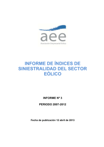 Informe de índices de siniestralidad del sector eólico. Informe 3