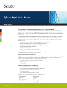 Sybase Replication Server datasheet