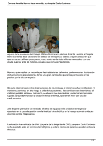 Doctora Amarilis Herrera hace recorrido por hospital Darío Contreras