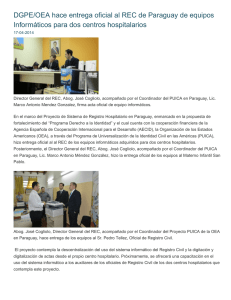DGPE/OEA hace entrega oficial al REC de Paraguay de equipos