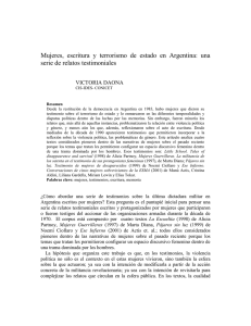 Mujeres, escritura y terrorismo de estado en Argentina: una serie de