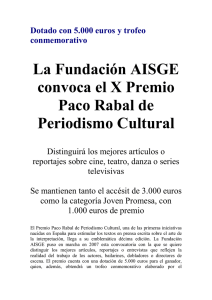 X Premio Paco Rabal de Periodismo Cultural