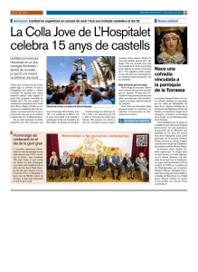 La Colla Jove de L`Hospitalet celebra 15 anys de castells