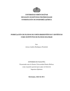 formulación de fluidos de corte semisintéticos y sintéticos como