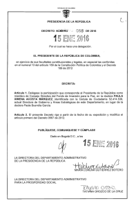 decreto 58 del 15 de enero de 2016