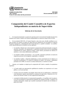 Composición del Comité Consultivo de Expertos Independientes en