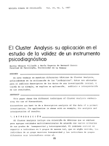 El Cluster Analysis* su aplicación en el estudio de la