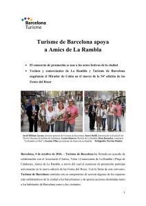 Turisme de Barcelona apoya a Amics de La Rambla