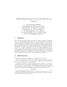 Análisis Diferencial de la Curva Involuta de un C´ırculo.