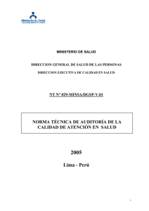 Norma técnica de auditoría de la calidad de atención en salud