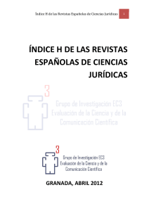 índice h de las revistas españolas de ciencias jurídicas