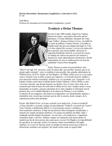 Traducir a Dylan Thomas - Revista Documentos Lingüísticos y