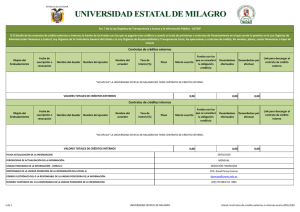 l) Contratos de Crédito externos e interno