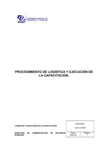 procedimiento de logística y ejecución de la capacitación.