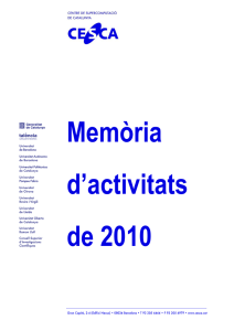 Memòria d`activitats de 2010