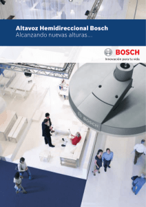 Altavoz Hemidireccional Bosch Alcanzando nuevas alturas