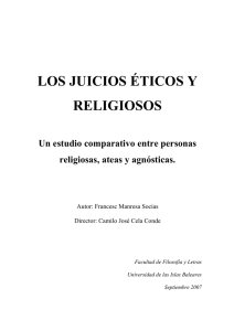 LOS JUICIOS ÉTICOS Y RELIGIOSOS