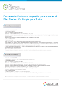 Documentación formal requerida para acceder al Plan