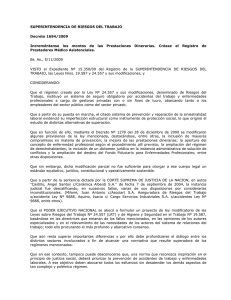 Decreto 1694/09 publicado en el Boletín Oficial el 6
