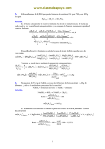 Problemas de química. Estequimetria y estructuras de Lewis