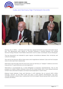 Cuba and Germany Sign Framework Accords