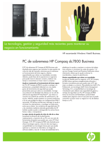 Características Técnicas HP DC7800