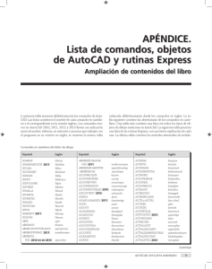 APÉNDICE. Lista de comandos, objetos de AutoCAD y rutinas