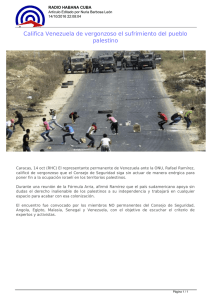 Califica Venezuela de vergonzoso el sufrimiento del pueblo palestino