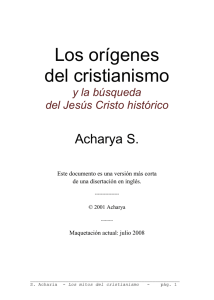Los orígenes del cristianismo y la búsqueda