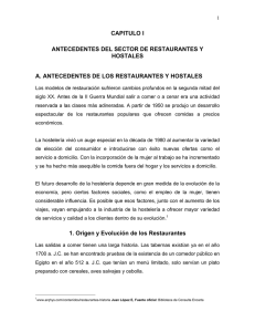CAPITULO I ANTECEDENTES DEL SECTOR DE RESTAURANTES