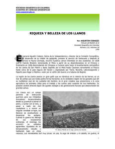 Riqueza y belleza de los Llanos - Sociedad Geográfica de Colombia