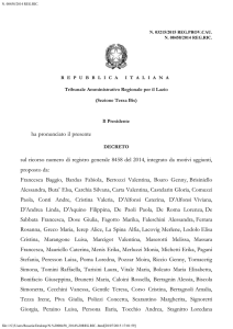 Decreto Tar Lazio n. 3215/2015