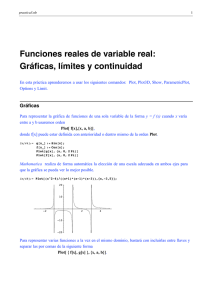 Funciones reales de variable real: Gráficas, límites y continuidad