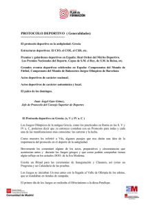 PROTOCOLO DEPORTIVO ( Generalidades)