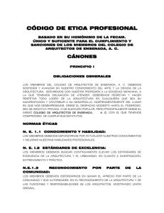 codigo de etica profesional - Colegio de Arquitectos de Ensenada, AC