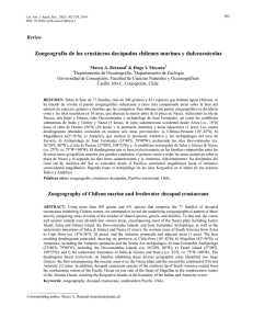 Zoogeografía de los crustáceos decápodos chilenos marinos y