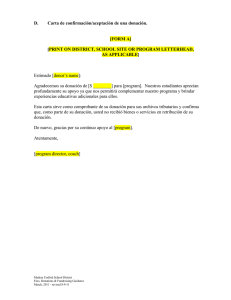 D. Carta de confirmación/aceptación de una donación. [FORM A