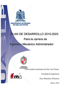 PLAN DE DESARROLLO 2010-2023 Para la carrera de Ingeniero