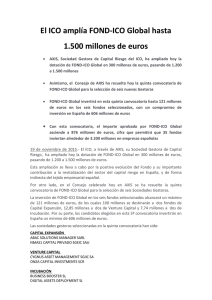 El ICO amplía FOND-ICO Global hasta 1.500 millones de euros