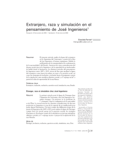Extranjero, raza y simulación en el pensamiento de José Ingenieros1