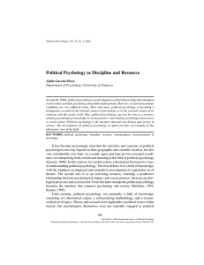 Adela Garzón - Political Psychology as Discipline and Resource