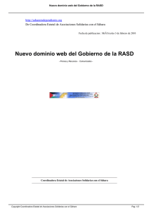 Nuevo dominio web del Gobierno de la RASD - CEAS