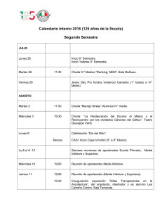 Calendario Interno 2016 (125 años de la Scuola) Segundo Semestre