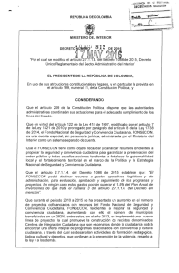 Decreto 812 de 17 de mayo de 2016