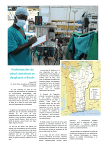 Profesionales de salud cántabros se desplazan a Benín